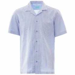 None Of The Above Made In Italy Short Sleeve Shirt - Light Blue