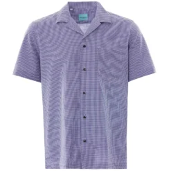 None Of The Above Made In Italy Short Sleeve Shirt - Navy