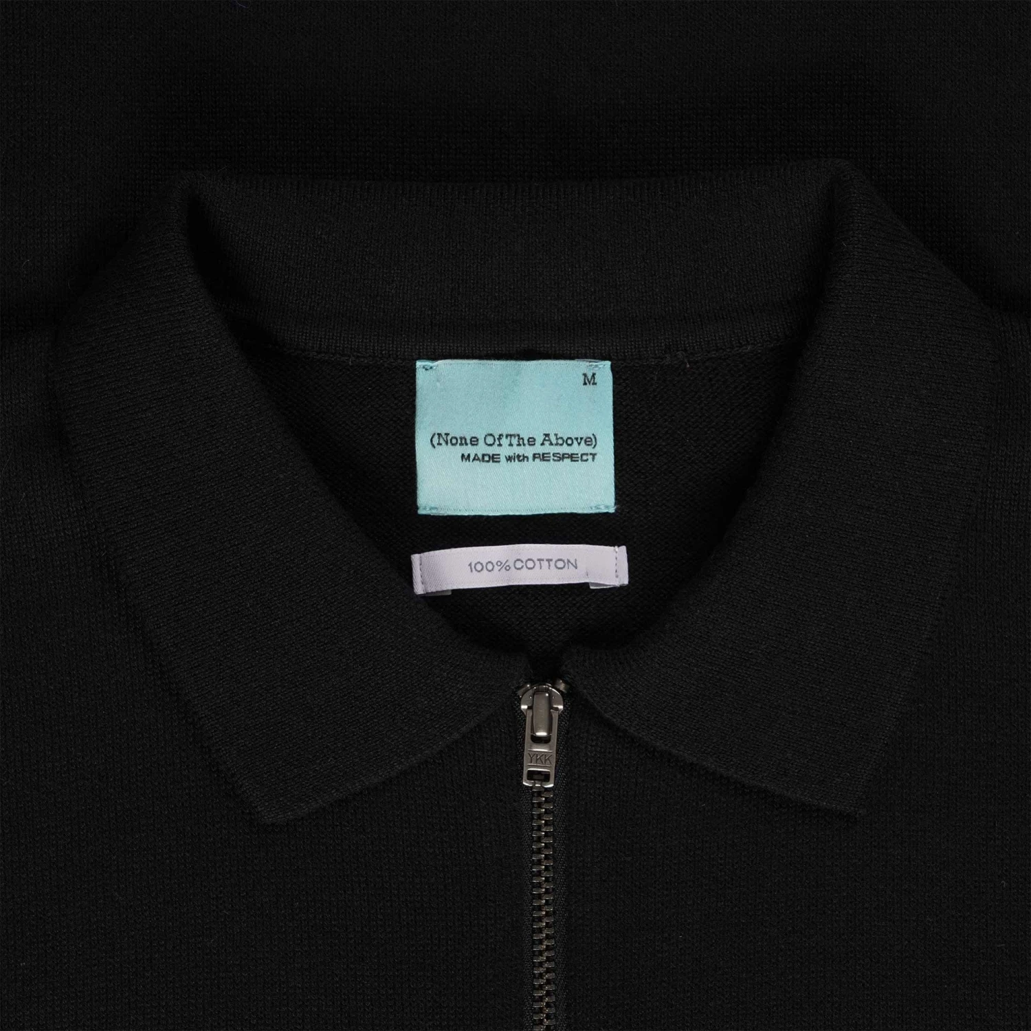 None Of The Above Zip Polo Shirt - Black 2 None Of The Above Zip Polo Shirt - Black - Image 2