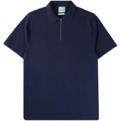 None Of The Above Zip Polo Shirt - Navy