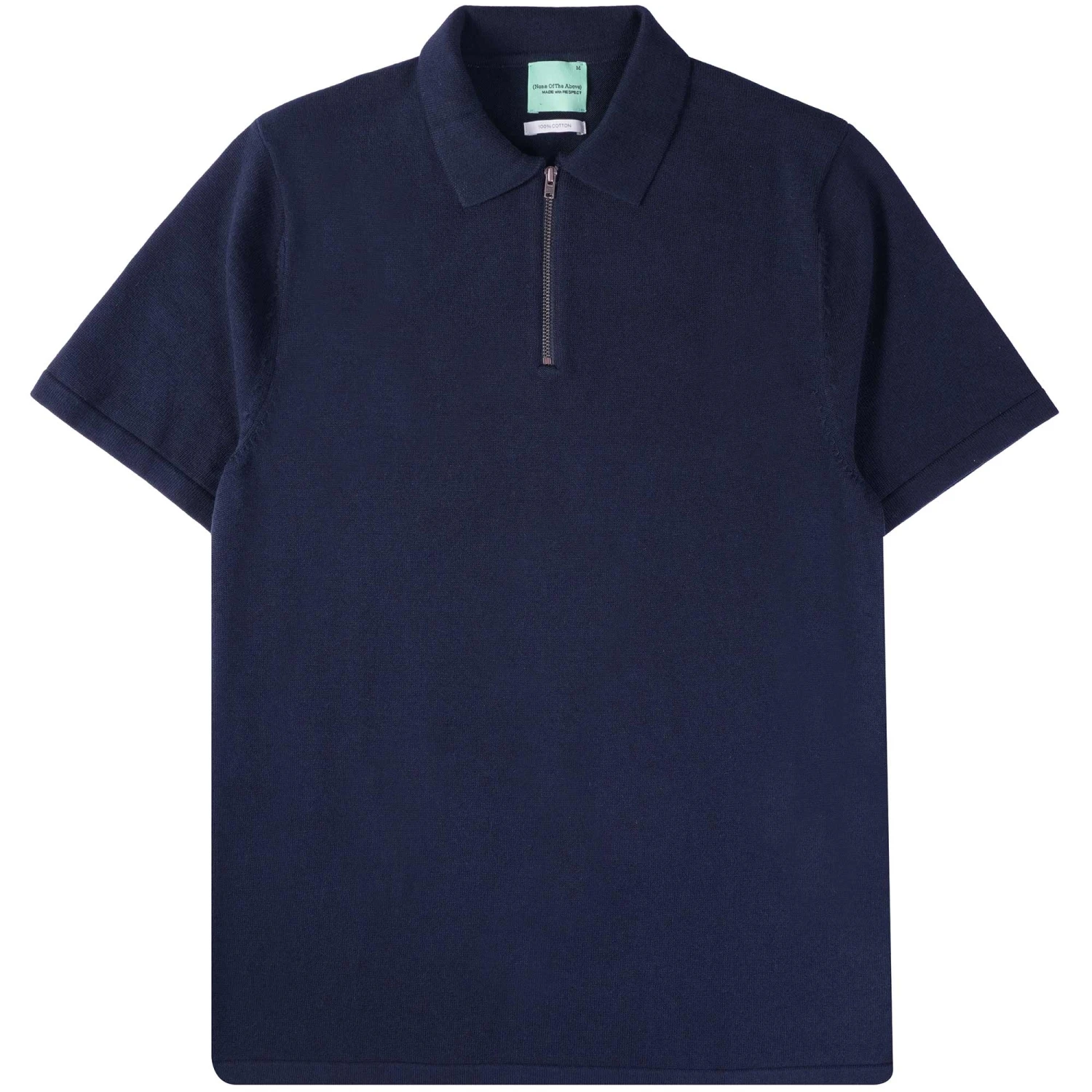 None Of The Above Zip Polo Shirt - Navy 1 None Of The Above Zip Polo Shirt - Navy