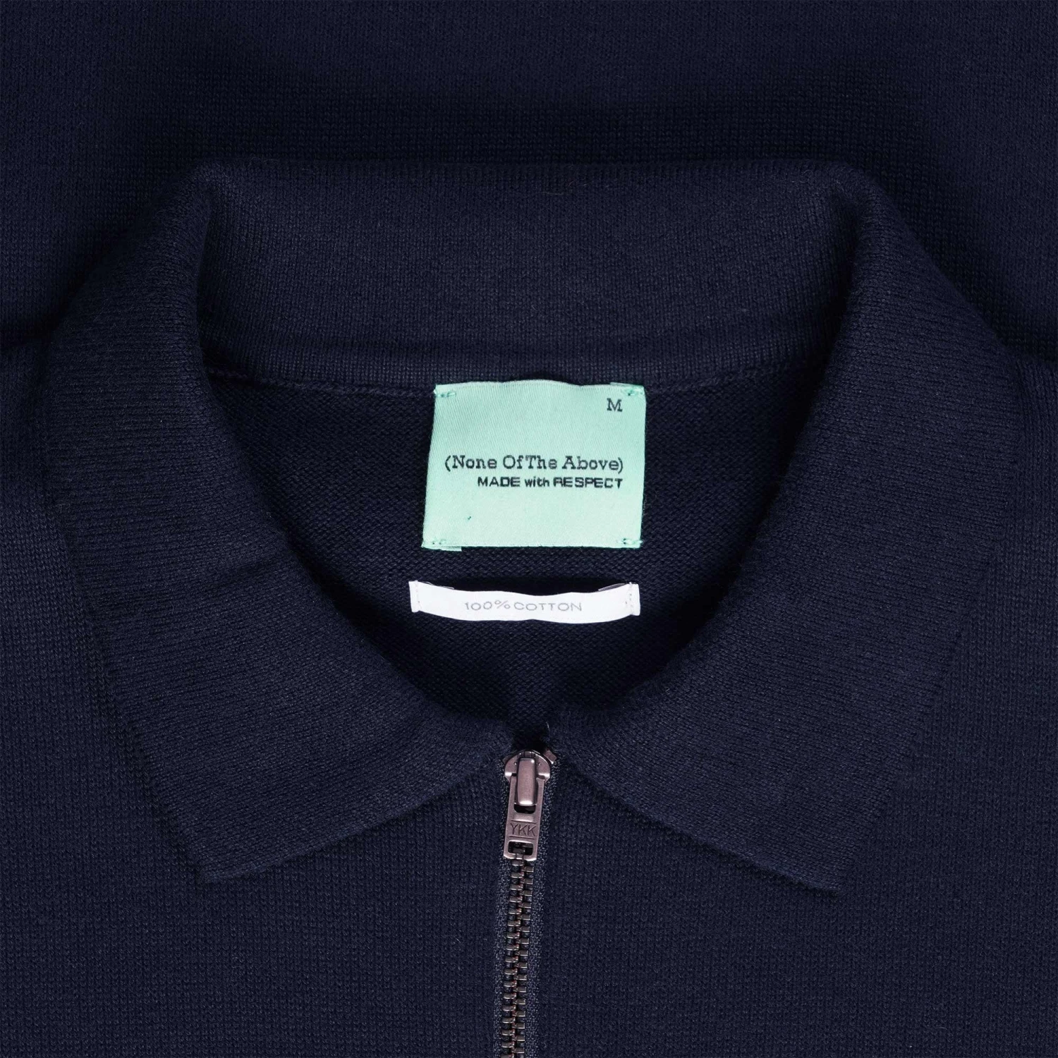 None Of The Above Zip Polo Shirt - Navy 2 None Of The Above Zip Polo Shirt - Navy - Image 2
