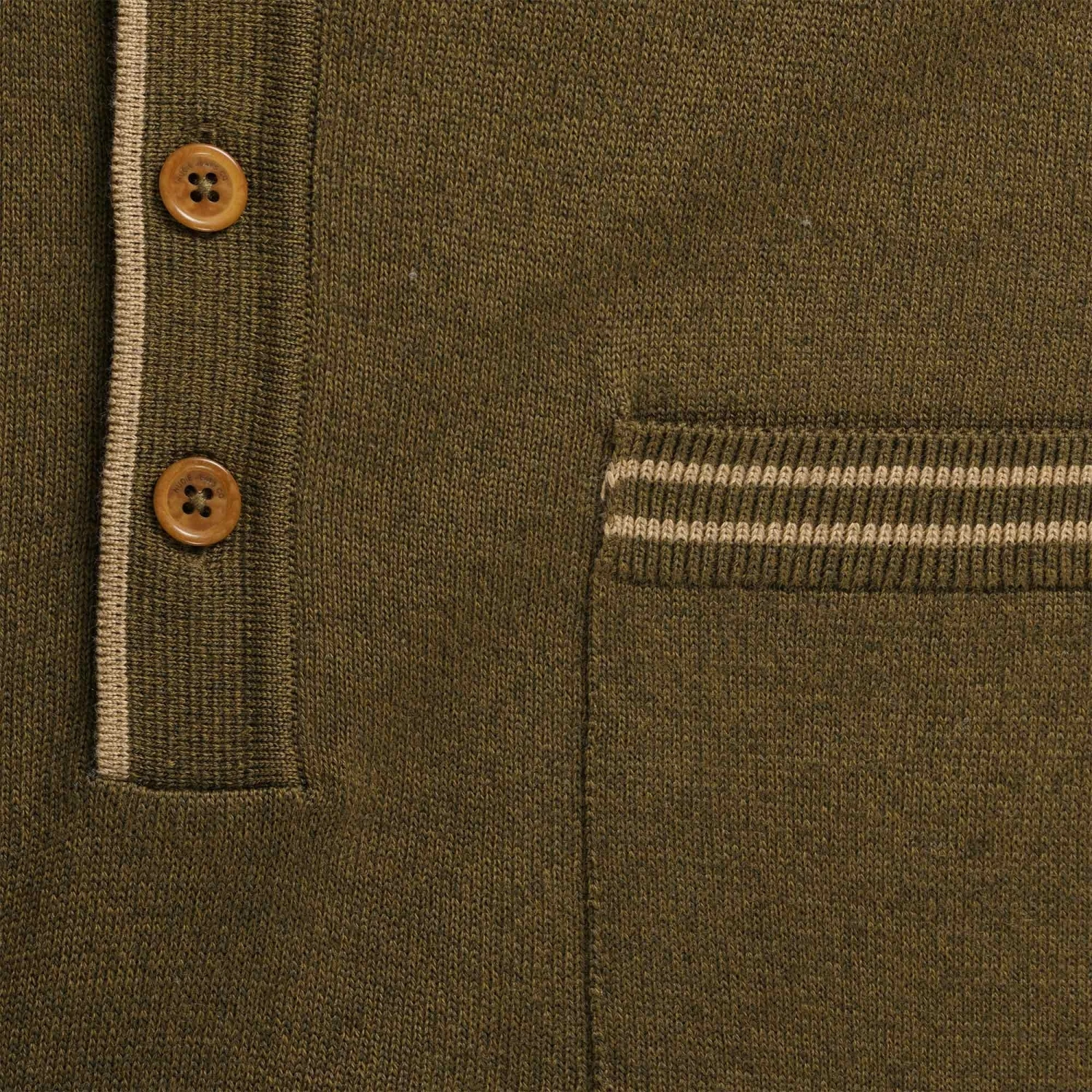 Nudie Jeans Frippe Polo Club Shirt - Olive 3 Nudie Jeans Frippe Polo Club Shirt - Olive - Image 3