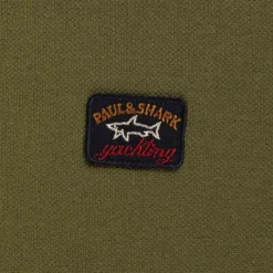 Paul And Shark Patch Logo Polo Shirt - Khaki -Lacoste Cloth Shop paul and shark yachting patch logo polo shirt khaki p59451 875351 image