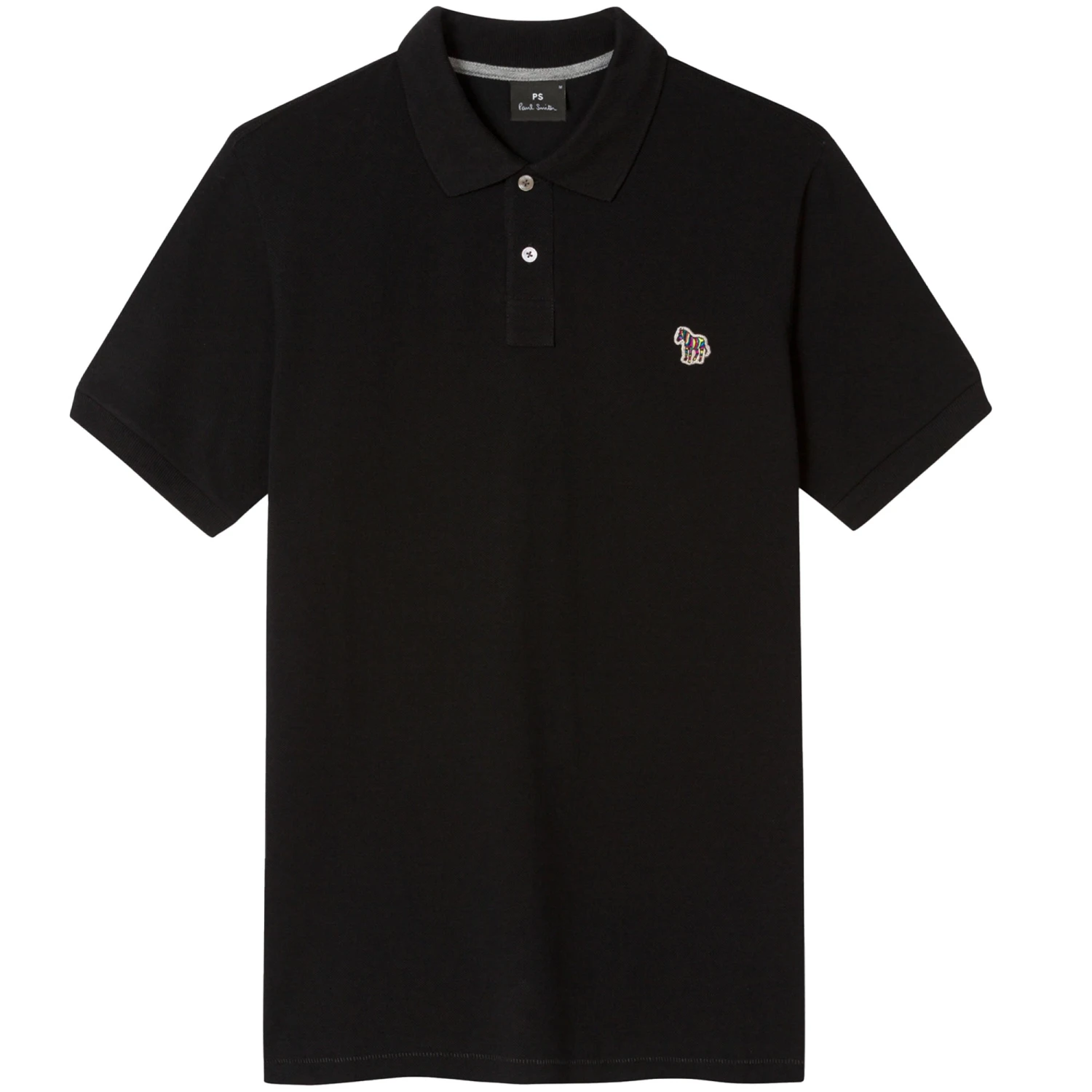 Paul Smith Cotton-Piqué Zebra Polo Shirt - Black 1 Paul Smith Cotton-Piqué Zebra Polo Shirt - Black