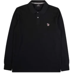 Paul Smith Long-Sleeve Zebra Logo Polo Shirt - Black