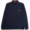 Paul Smith Long-Sleeve Zebra Logo Polo Shirt - Dark Navy