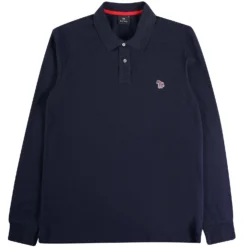 Paul Smith Long-Sleeve Zebra Logo Polo Shirt - Dark Navy