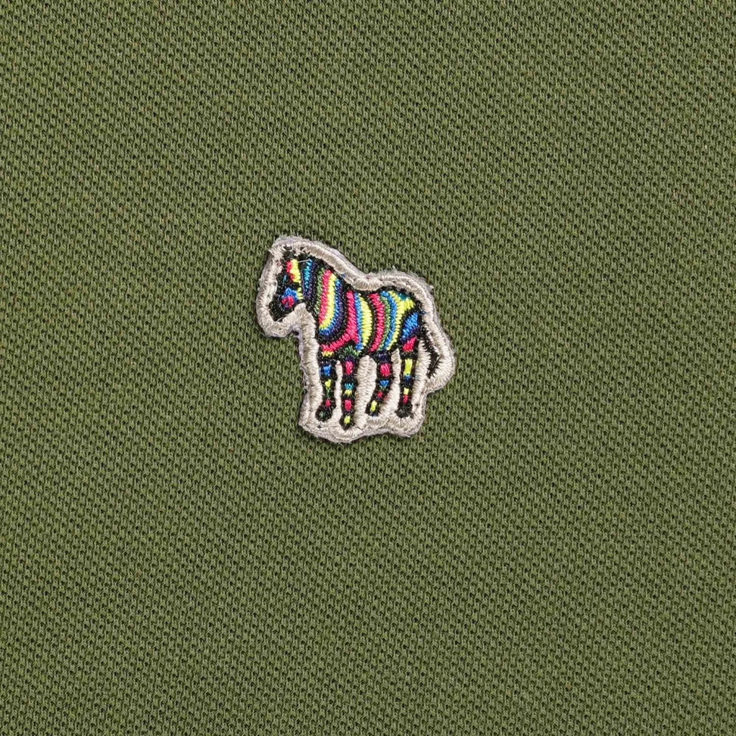 Paul Smith Long-Sleeve Zebra Logo Polo Shirt - Military Green 3 Paul Smith Long-Sleeve Zebra Logo Polo Shirt - Military Green - Image 3