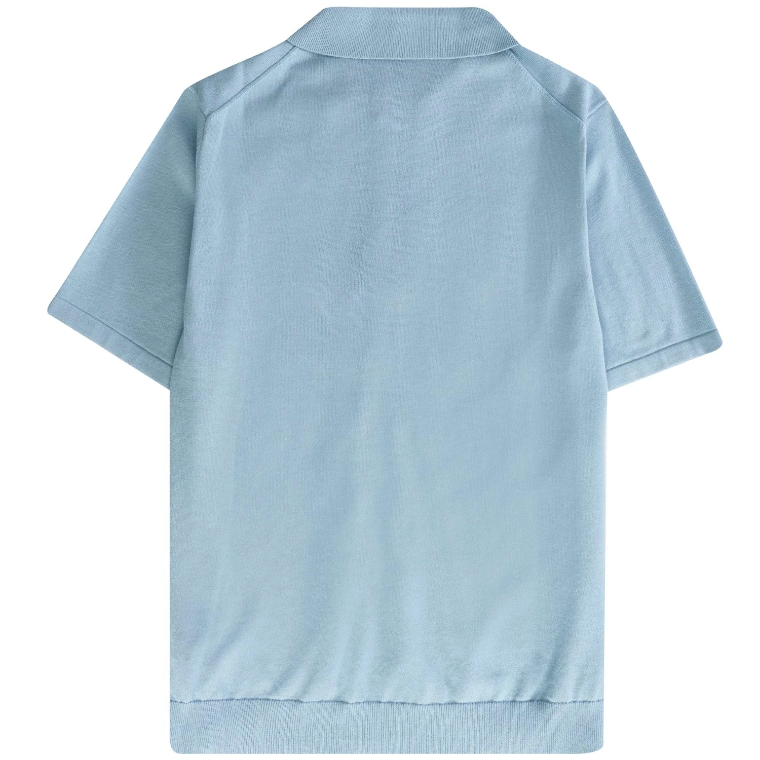 Paul Smith Short Sleeve Zipped Polo Shirt - Light Blue 4 Paul Smith Short Sleeve Zipped Polo Shirt - Light Blue - Image 4