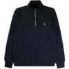 Paul Smith Zebra Logo Zip-Neck Sweatshirt - Dark Navy