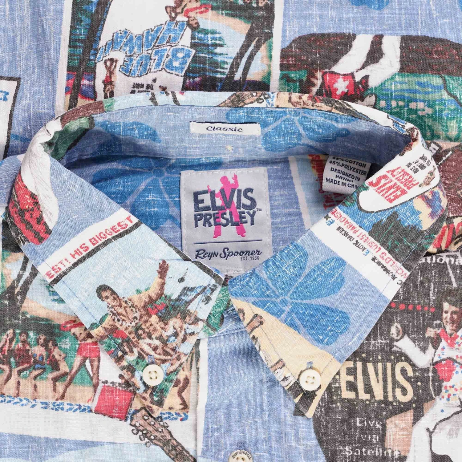 Reyn Spooner Elvis In Hawaii Shirt - Blue 2 Reyn Spooner Elvis In Hawaii Shirt - Blue - Image 2