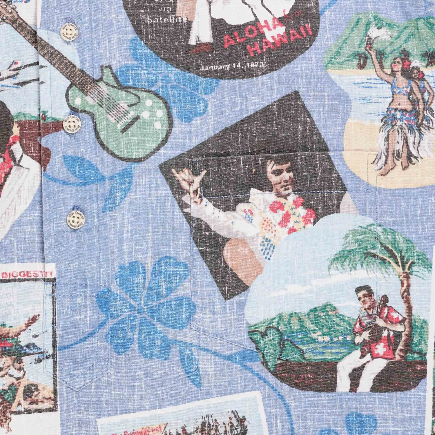 Reyn Spooner Elvis In Hawaii Shirt - Blue 3 Reyn Spooner Elvis In Hawaii Shirt - Blue - Image 3