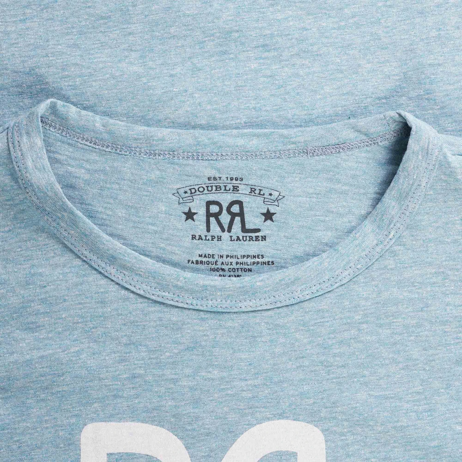 RRL By Ralph Lauren Logo Jersey T-Shirt - Blue 2 RRL By Ralph Lauren Logo Jersey T-Shirt - Blue - Image 2