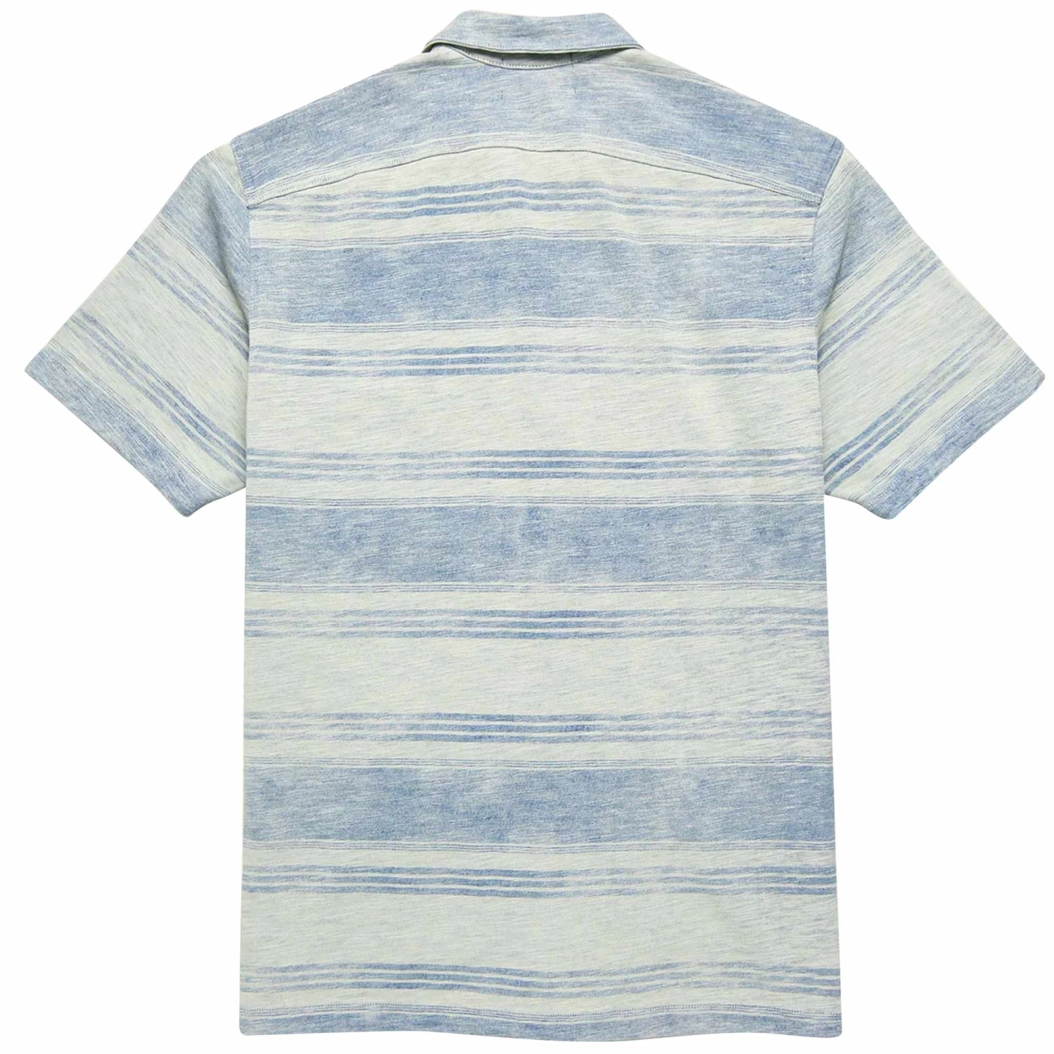 RRL By Ralph Lauren Striped Jersey Camp Shirt - Indigo/Cream 4 RRL By Ralph Lauren Striped Jersey Camp Shirt - Indigo/Cream - Image 4