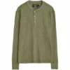 RRL By Ralph Lauren Waffle-Knit Henley Shirt - Green Heather