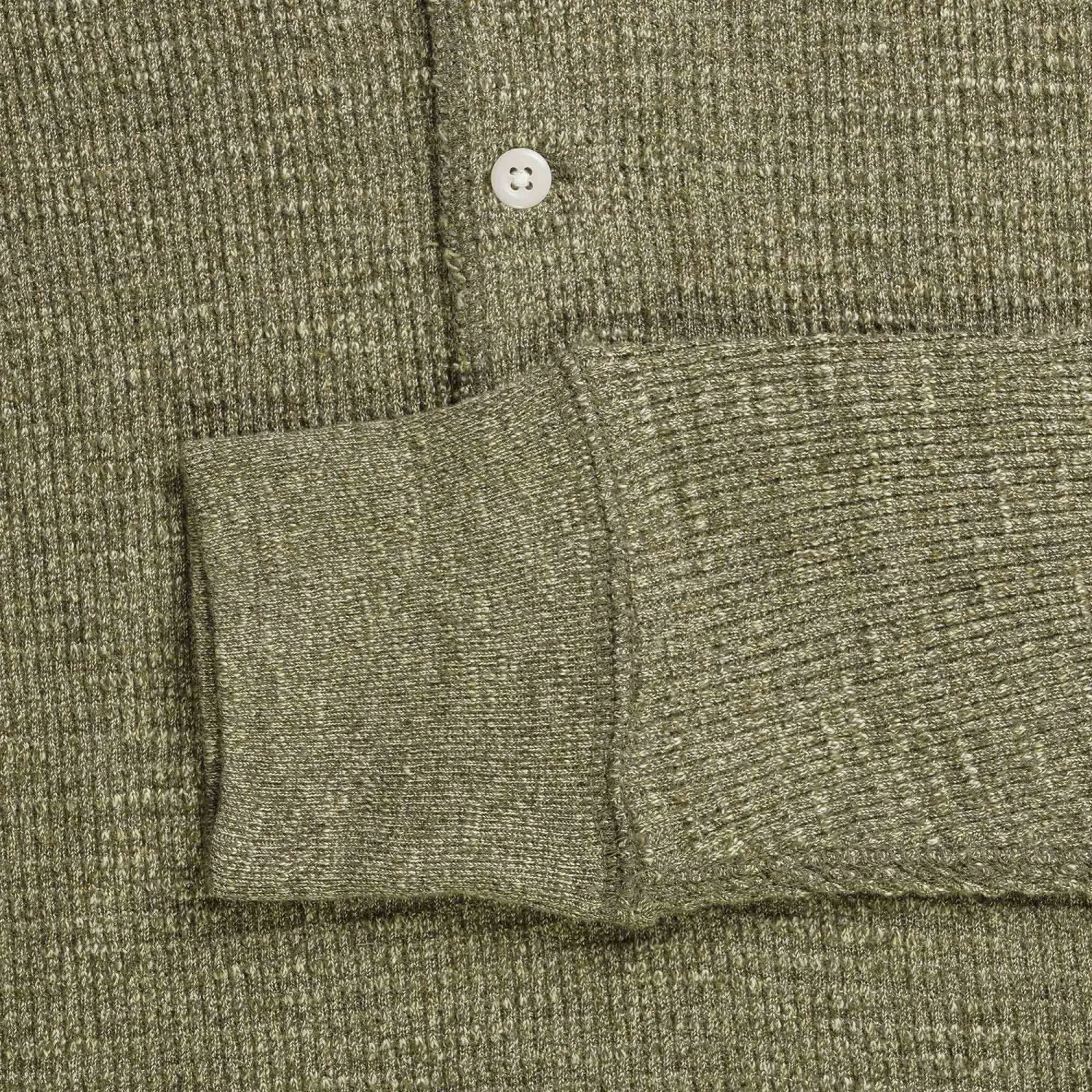 RRL By Ralph Lauren Waffle-Knit Henley Shirt - Green Heather 3 RRL By Ralph Lauren Waffle-Knit Henley Shirt - Green Heather - Image 3