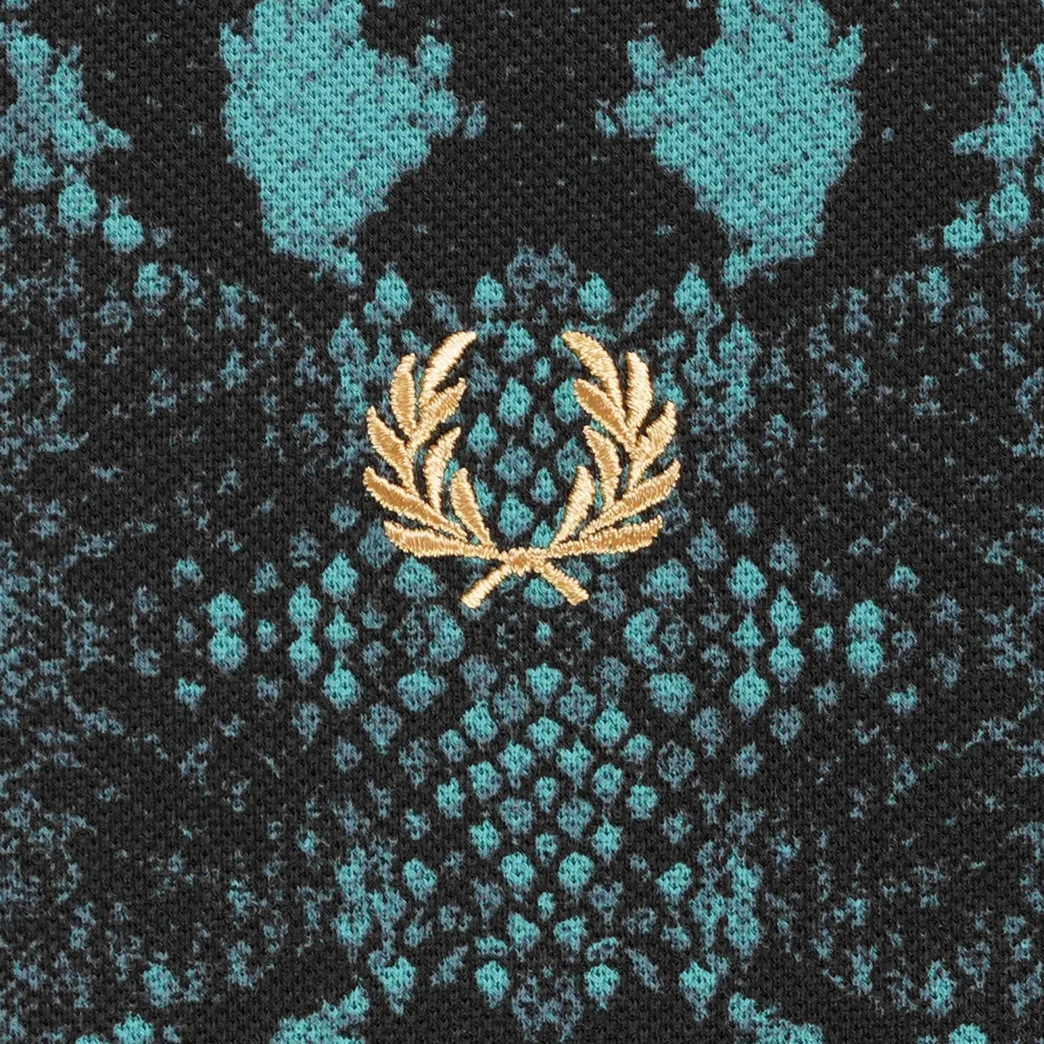 Fred Perry Snake Print Fred Perry Shirt - Deep Mint 3 Fred Perry Snake Print Fred Perry Shirt - Deep Mint - Image 3