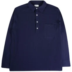 Universal Works Pullover Long Sleeve Shirt - Navy